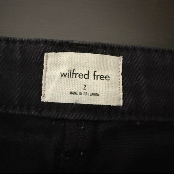 Wilfred Free Aritzia Flared Jeans Womens Sz 2 Black High Rise Denim Trendy - Picture 8 of 14